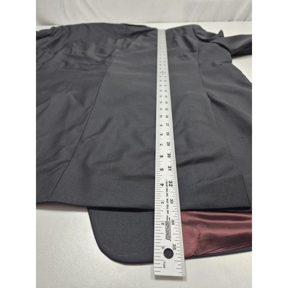 Peerless Couture International Suit Mens 52 Long Black Wool 2 Piece 48W VBC NWT